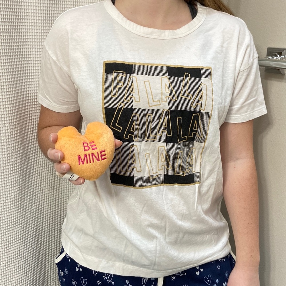 Women’s Old Navy plaid “Fa La …” pajama top and plaid long bottoms. Size M. - Picture 2 of 14